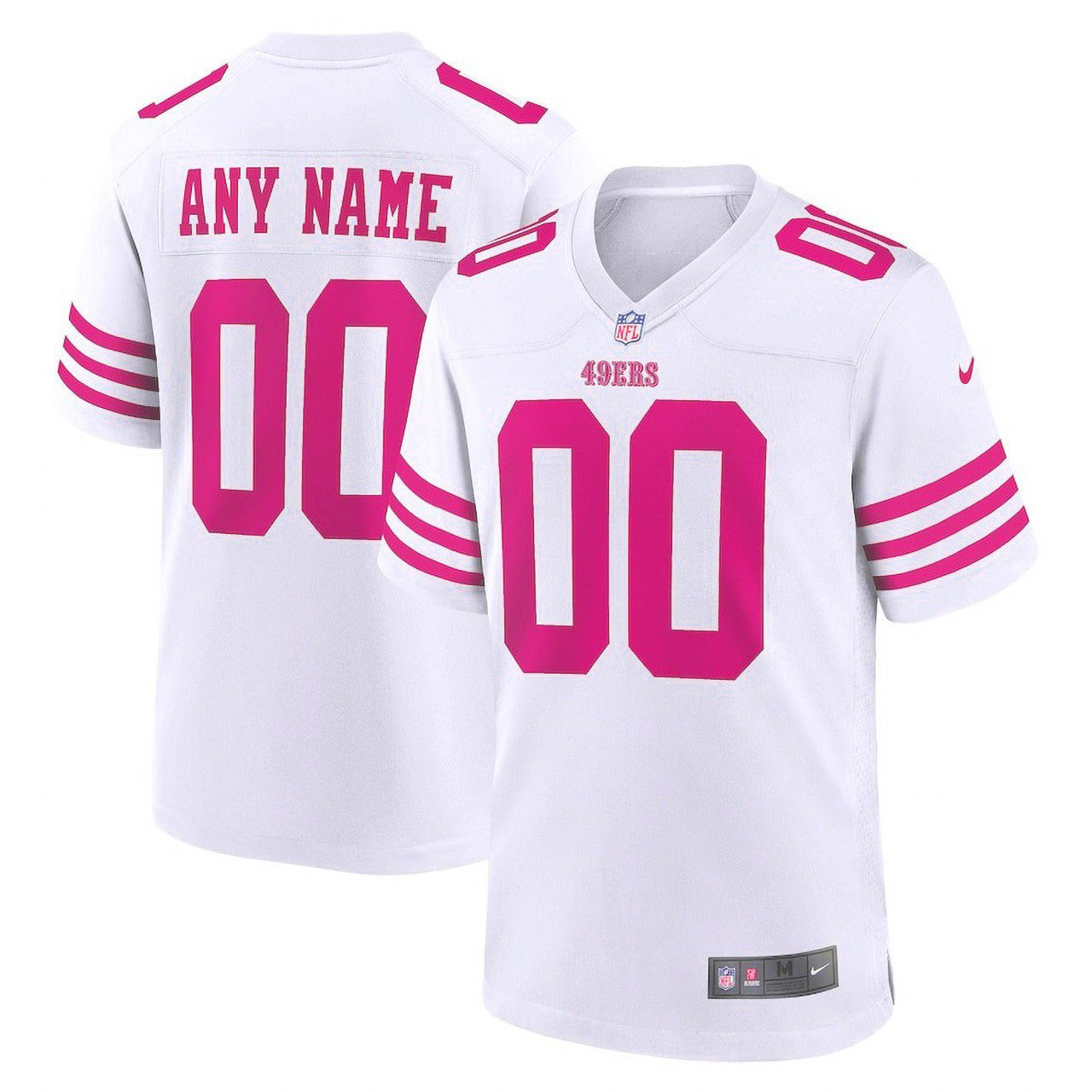 San Francisco White Pink Custom Jersey