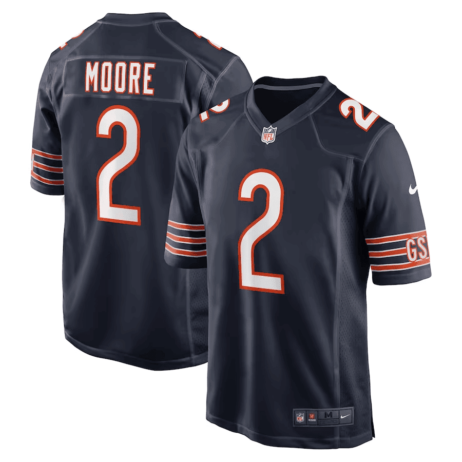 D.J. Moore Chicago GSH Navy Game Jersey