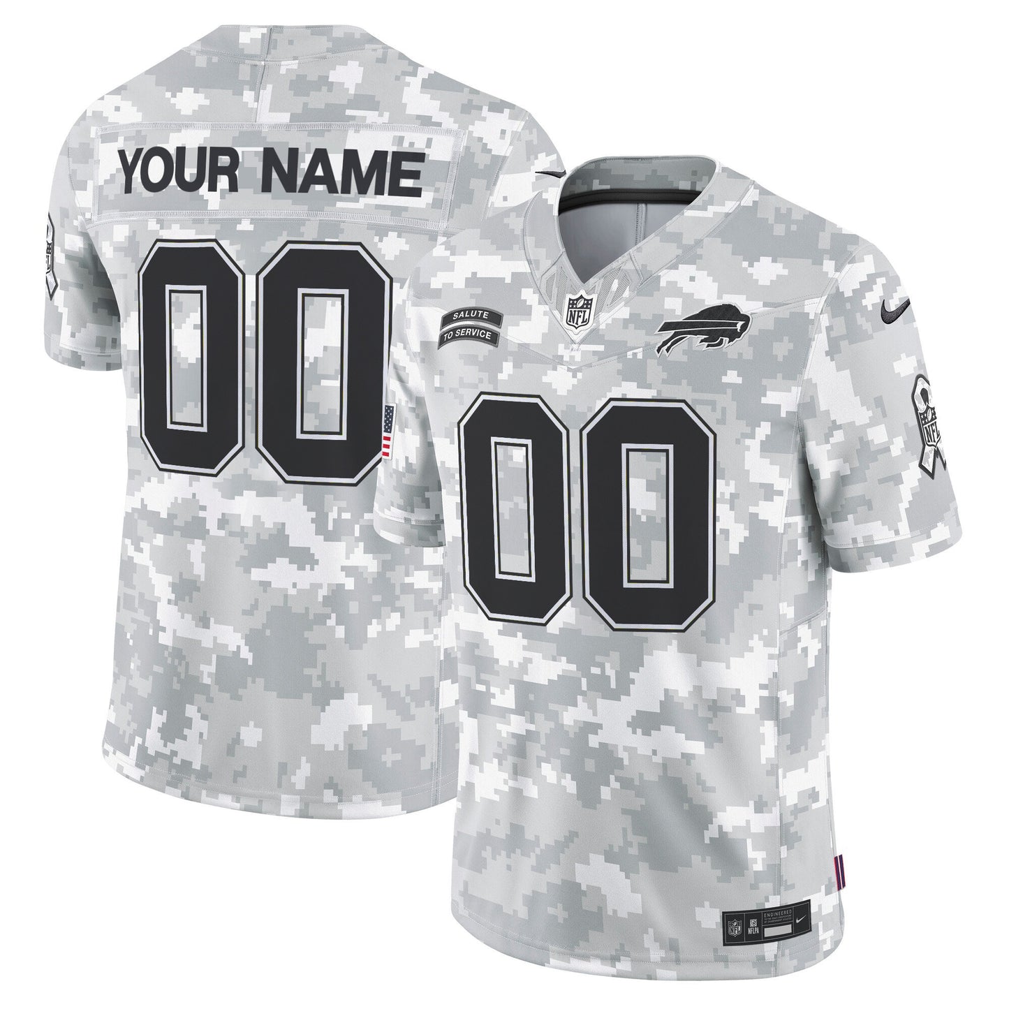 Buffalo 2024 Salute to Service Vapor Limited Custom Jersey – Arctic Camo
