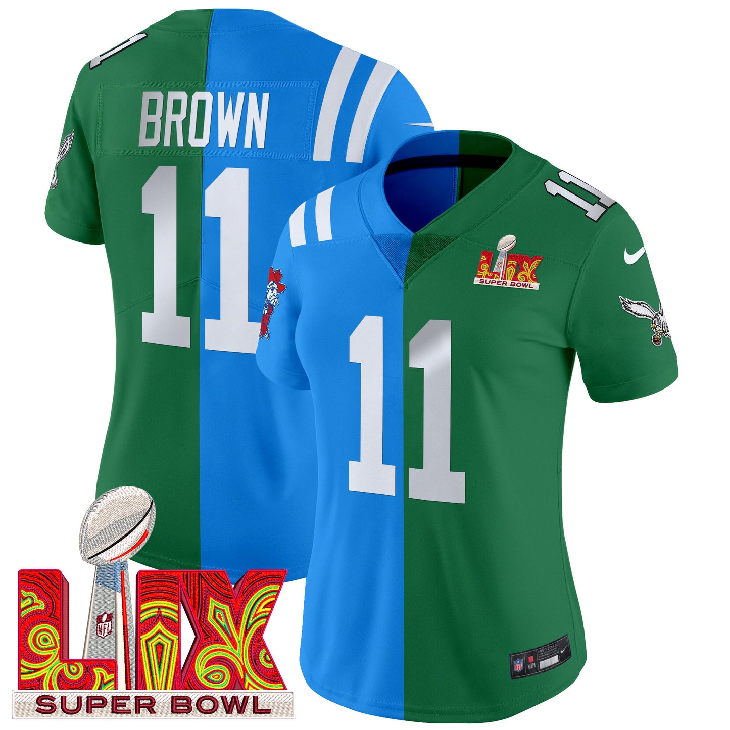 Split Philadelphia Super Bowl LIX & College Football Vapor Limited Jersey