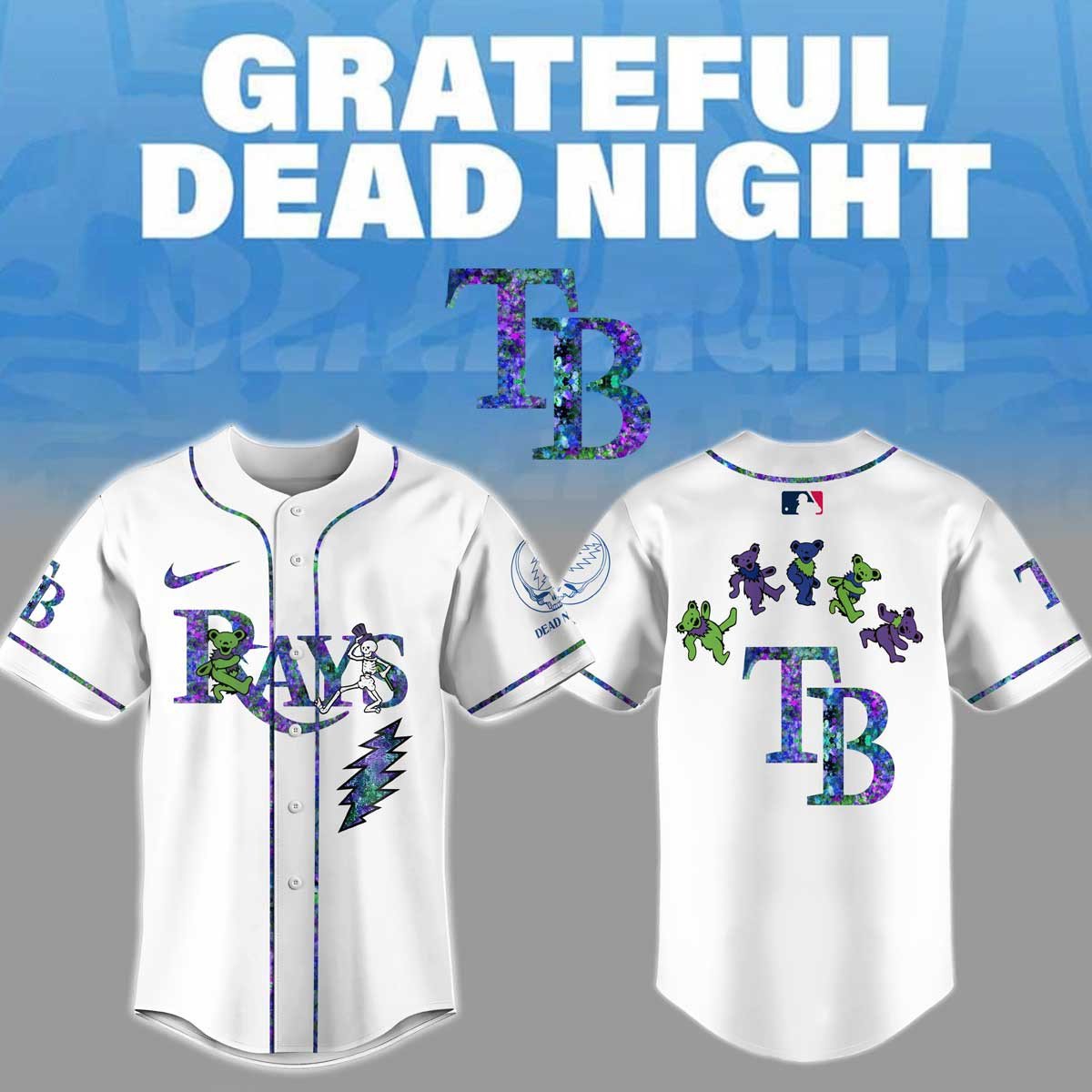 2025 Grateful Dead Night Limited Edition Baseball Jersey HHMLB05
