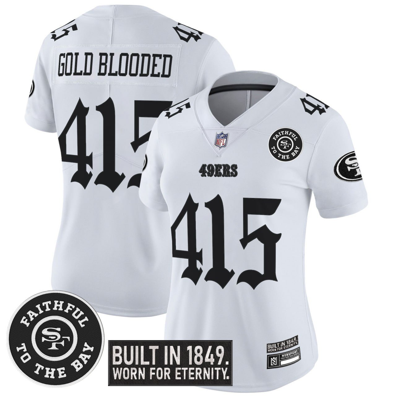 Women’s Gold Blooded 415 San Francisco ‘Fog City Gothic Edition’ Vapor Limited Jersey