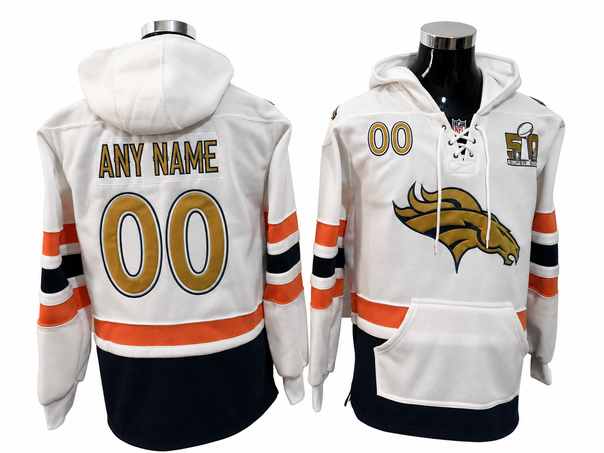 White/Orange/Navy Hoodie Custom