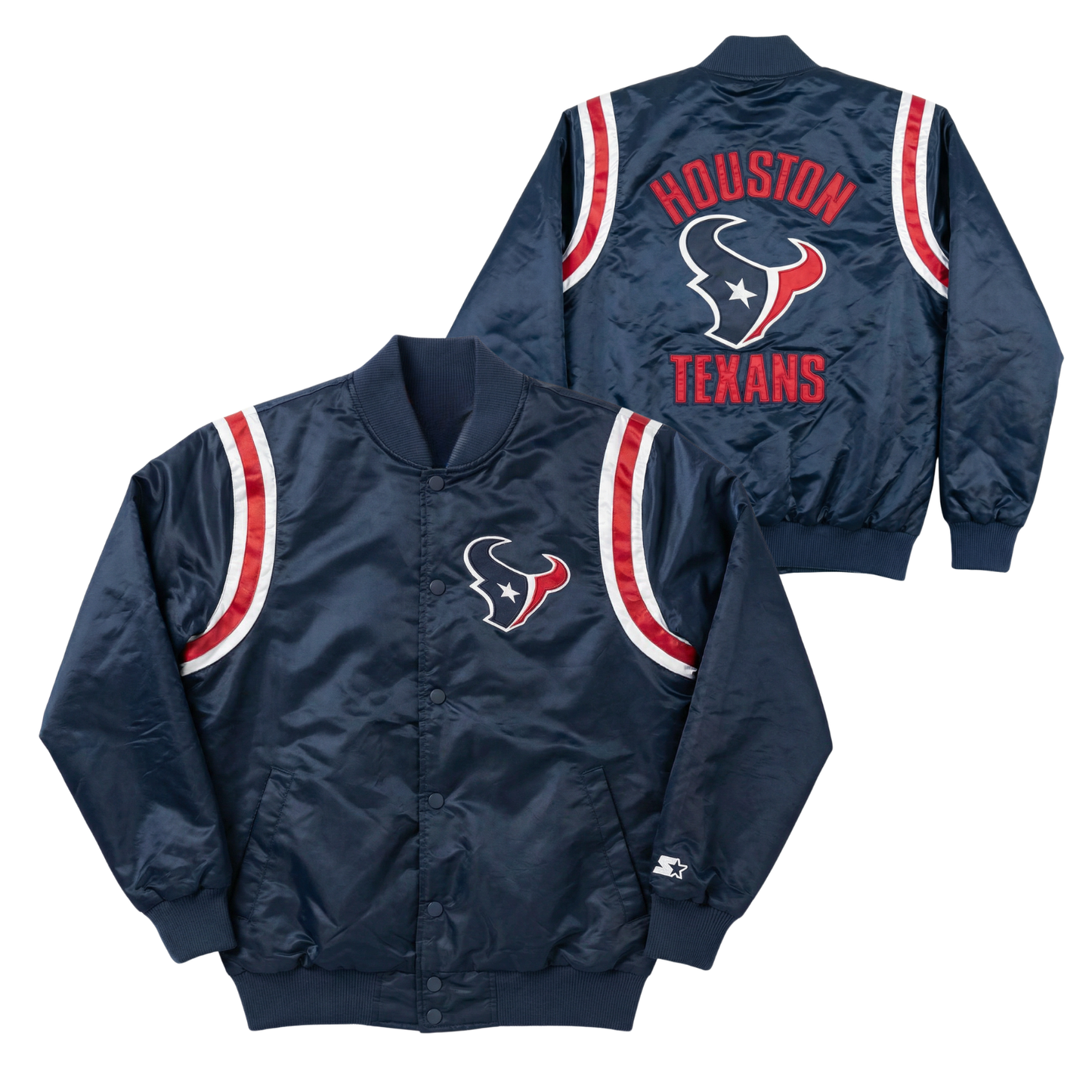 Texans Throwback Satin Bomber – (Pre order Ships in 3-6 weeks)