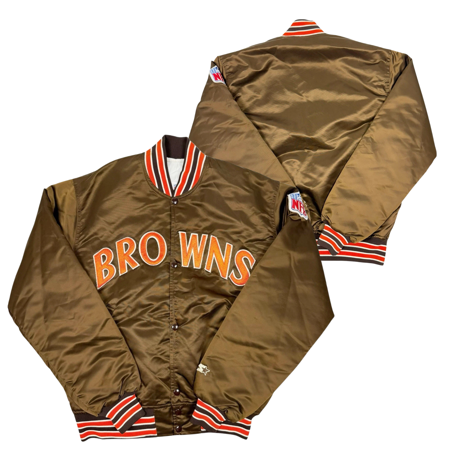 Browns Throwback Satin Bomber – (Pre order Ships in 3-6 weeks)