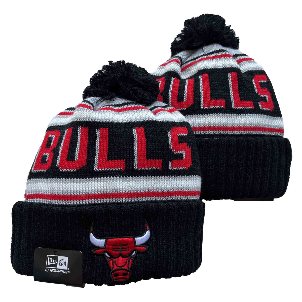 Black/Red/White Beanie