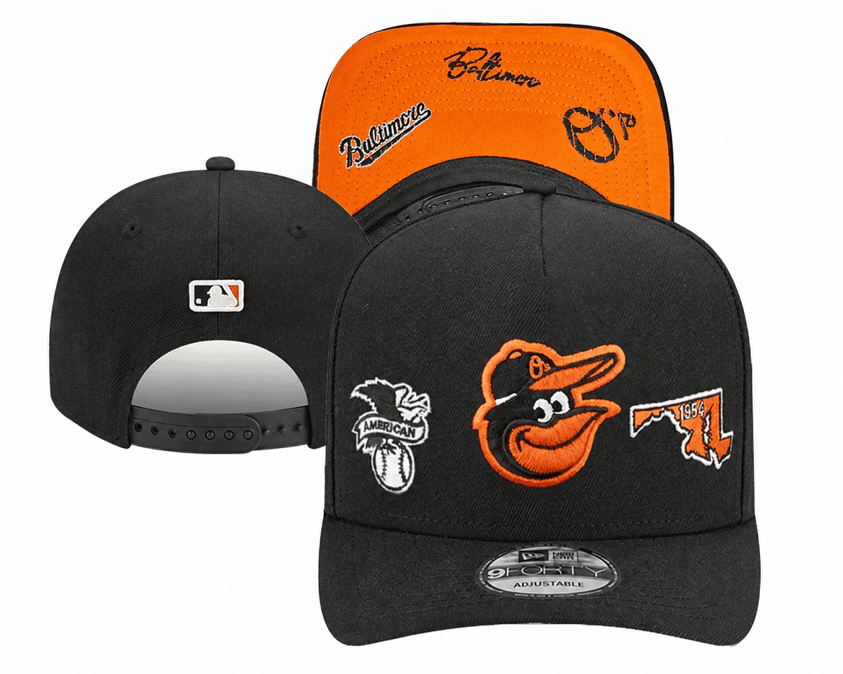 Black/Orange Baseball Hat