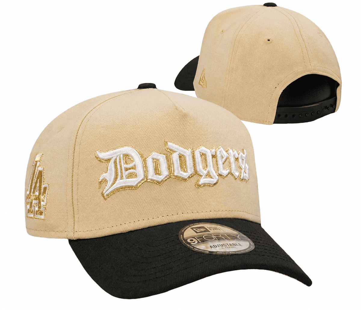 Cream/Black Baseball Hat