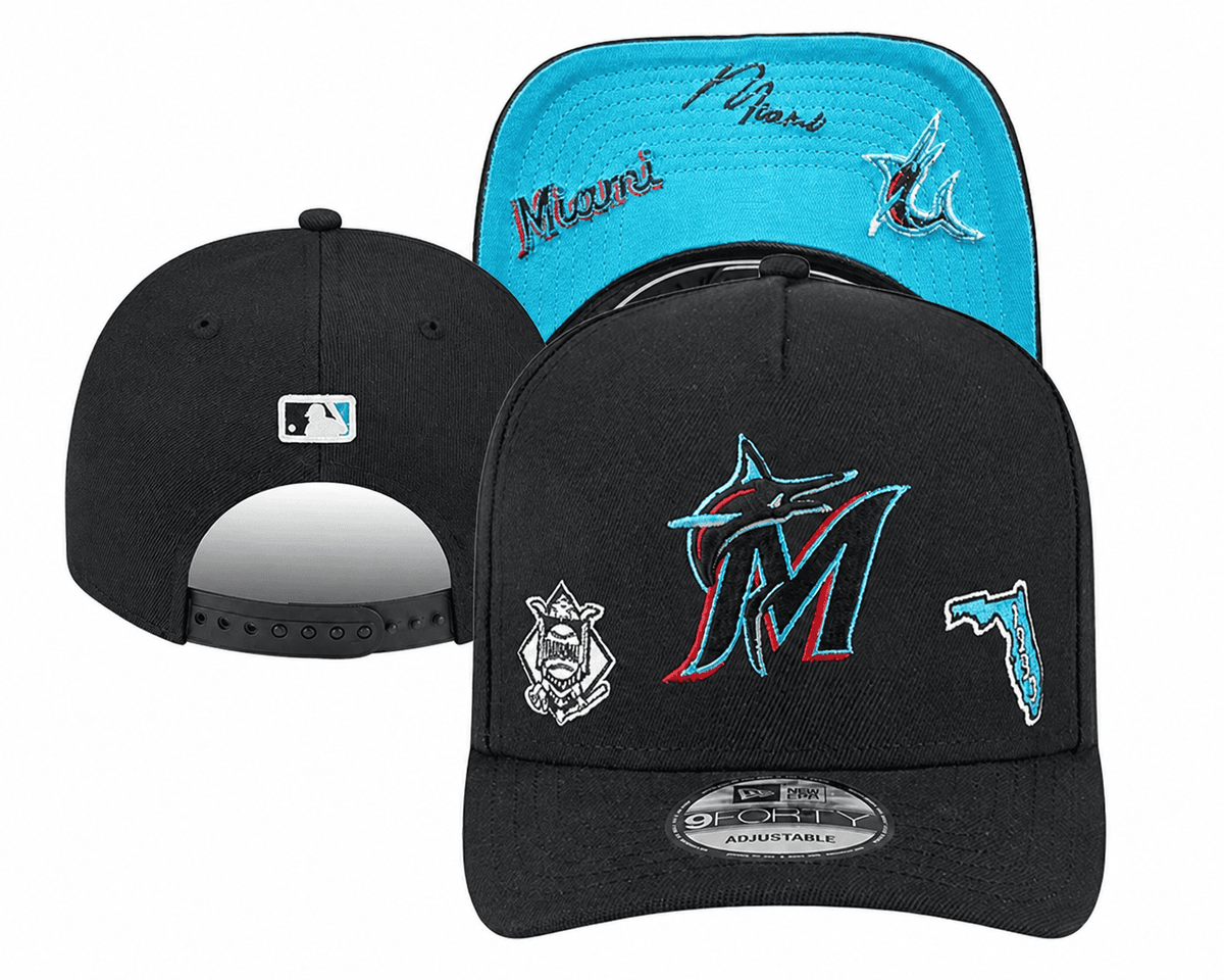 Black/Aqua Baseball Hat