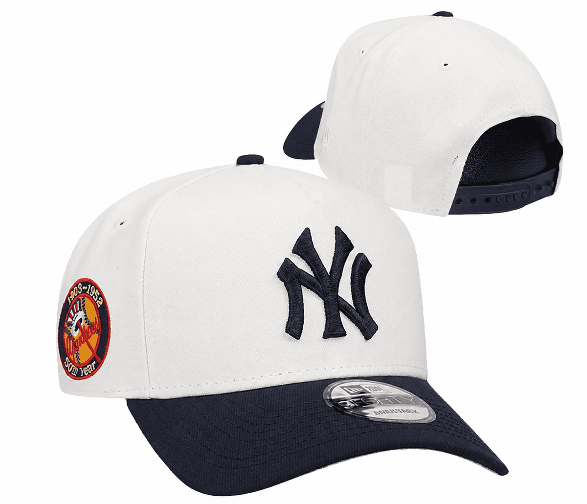 Cream/Navy Baseball Hat