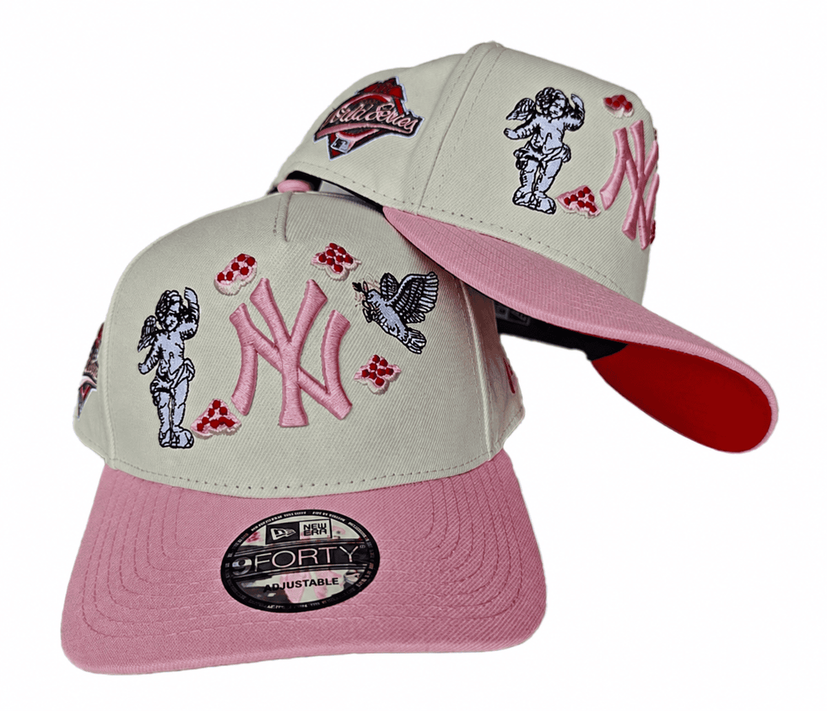 Cream/Pink Baseball Hat