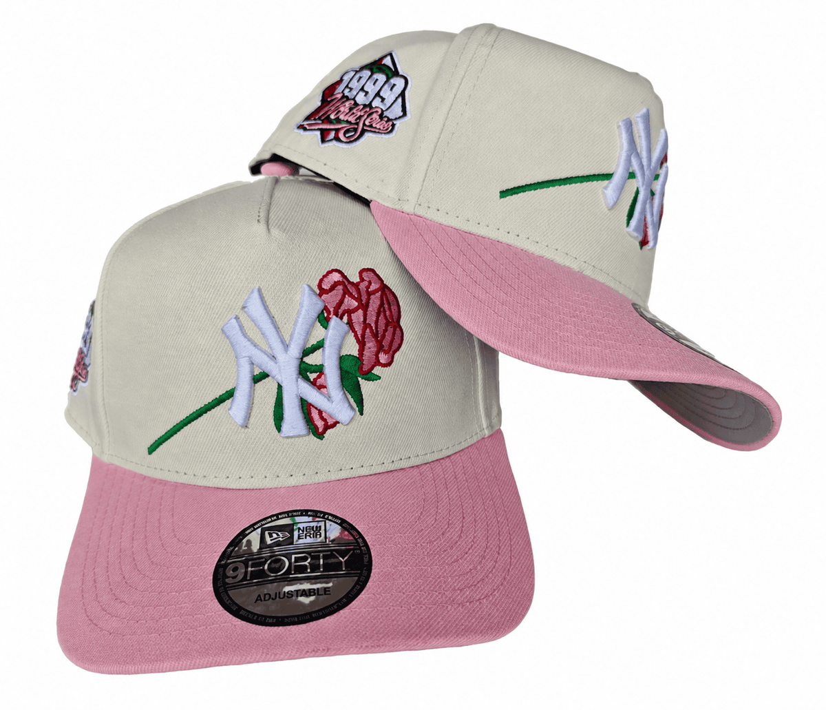 Cream/Pink Baseball Hat