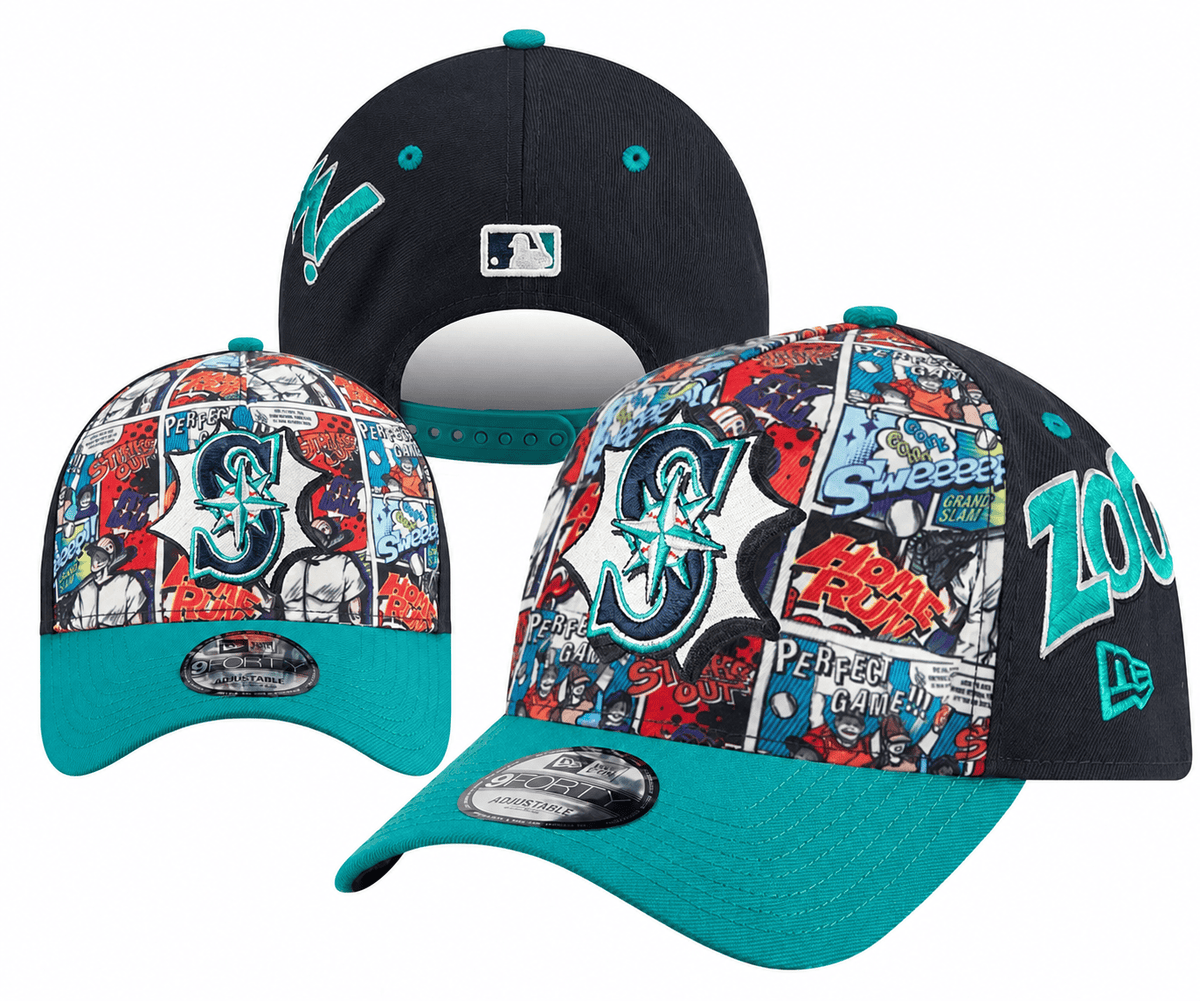 Navy/Teal/Red/Blue/White Baseball Hat