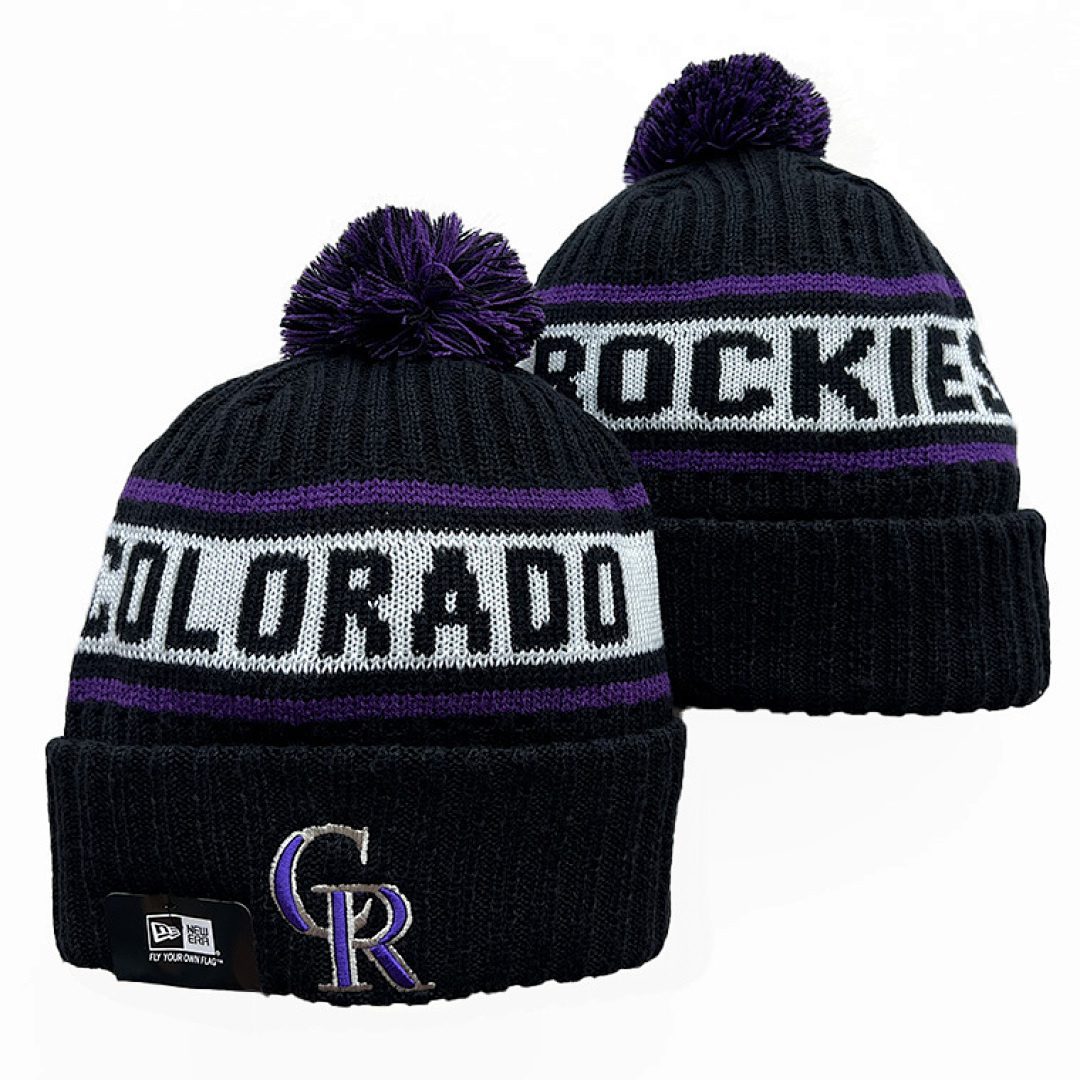 Black/Purple/White Baseball Beanie
