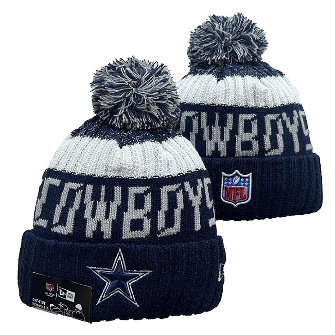 Navy/White/Gray Football Beanie