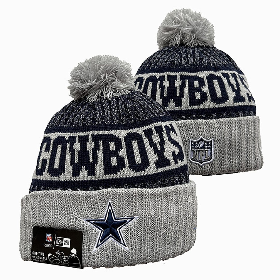 Navy/Gray/White Football Beanie