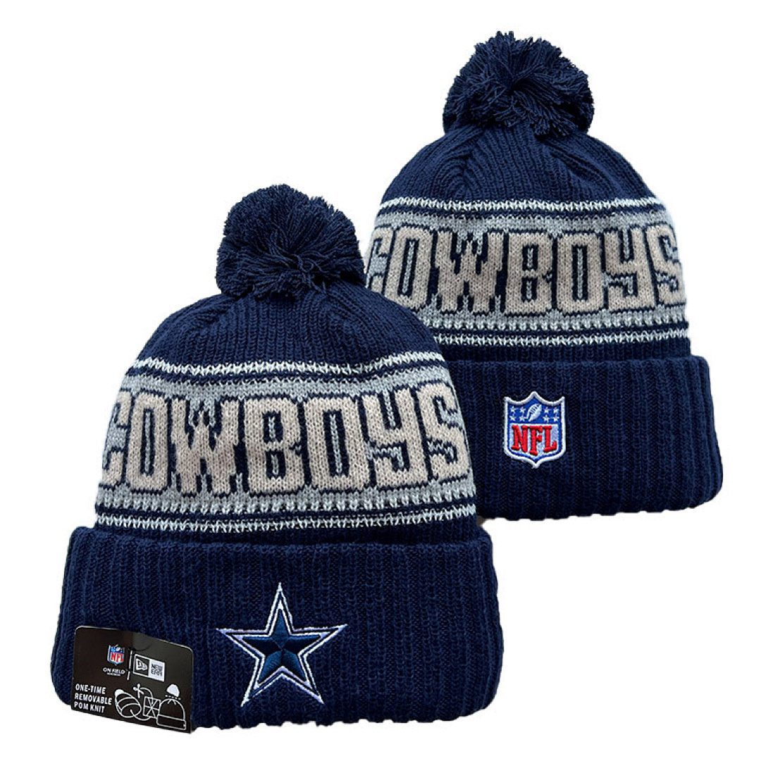 Navy/Gray/White Football Beanie