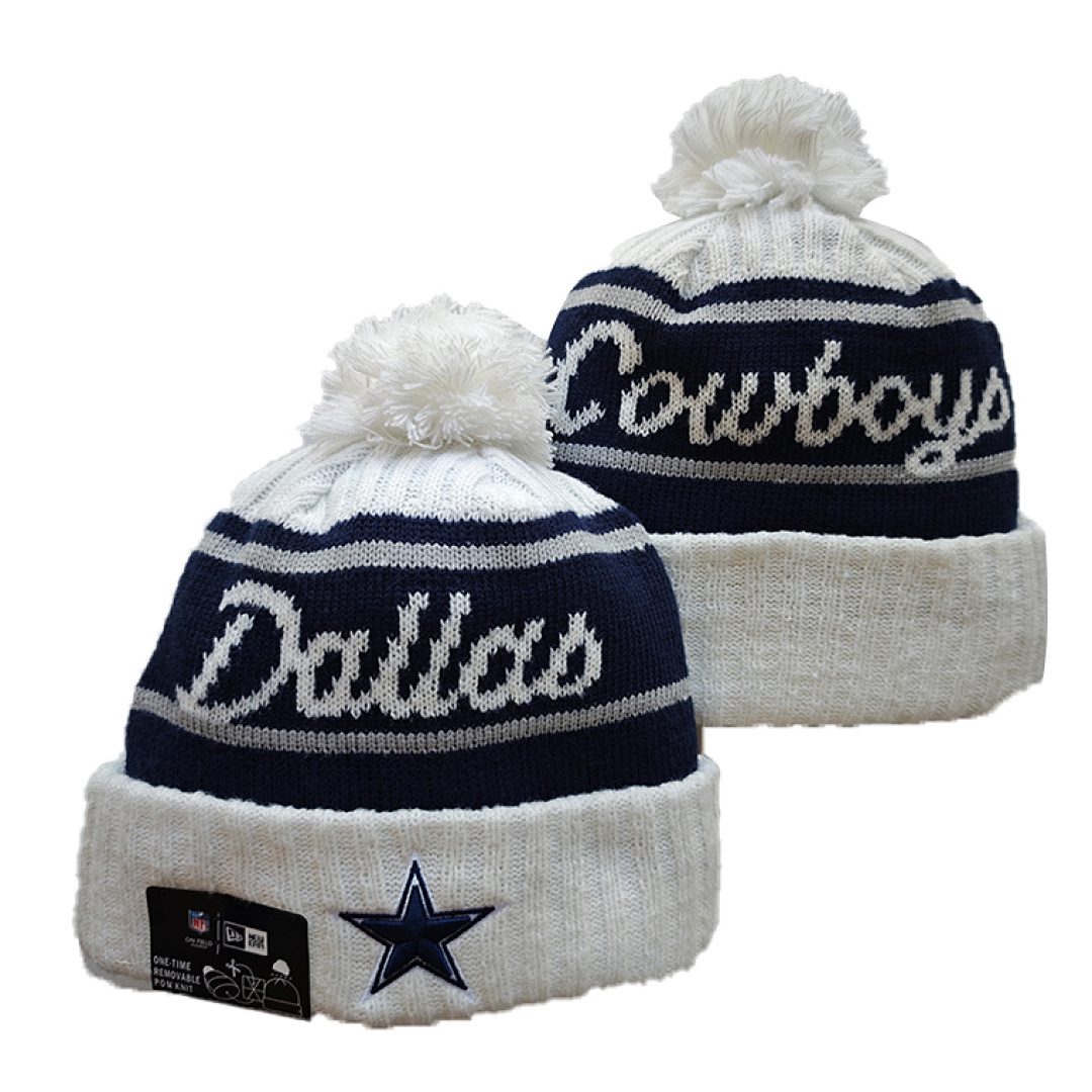 White/Navy/Gray Football Beanie