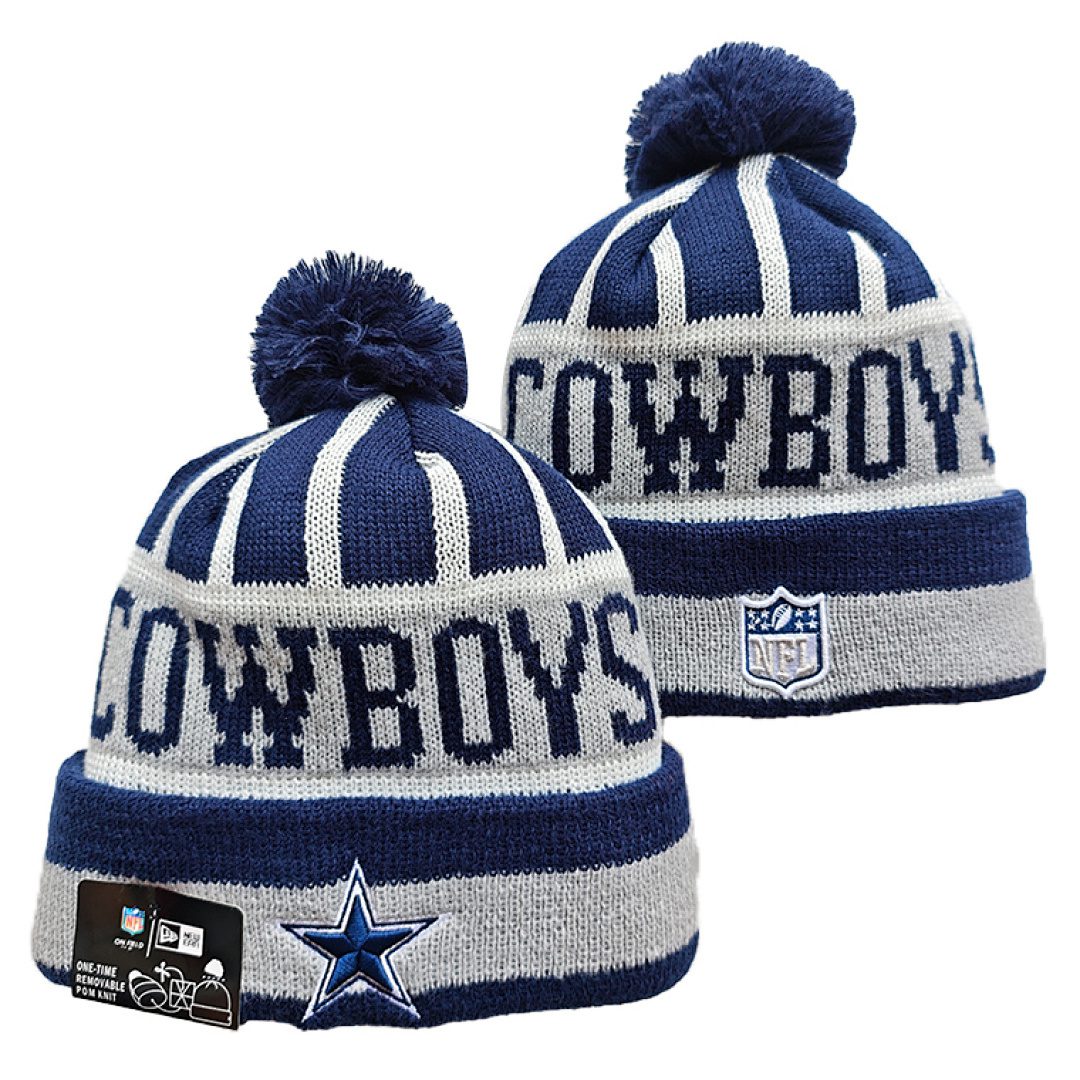 Navy/Gray/White Football Beanie