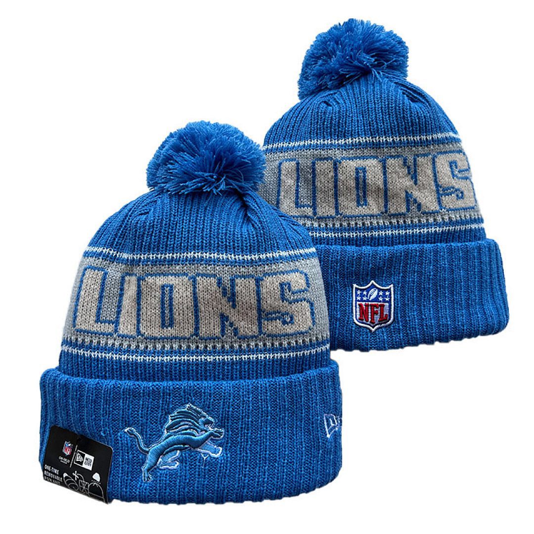Blue/Gray/White Football Beanie
