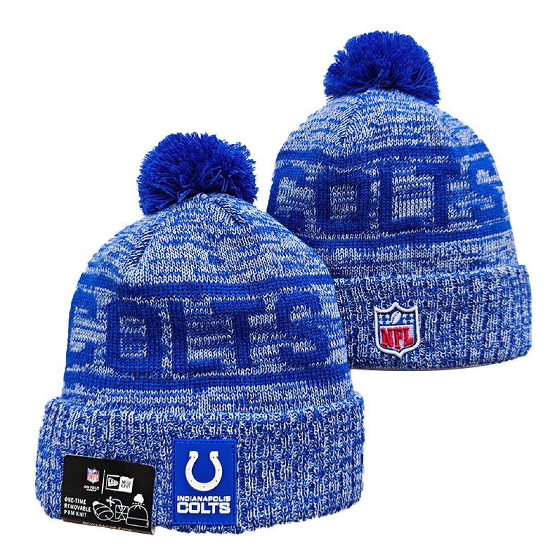 Blue/White Football Beanie