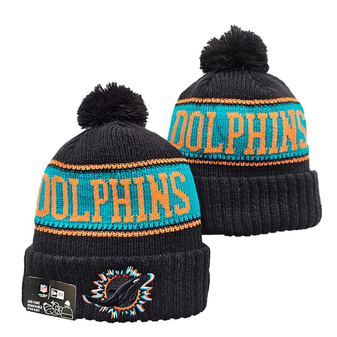 Black/Teal/Orange Football Beanie