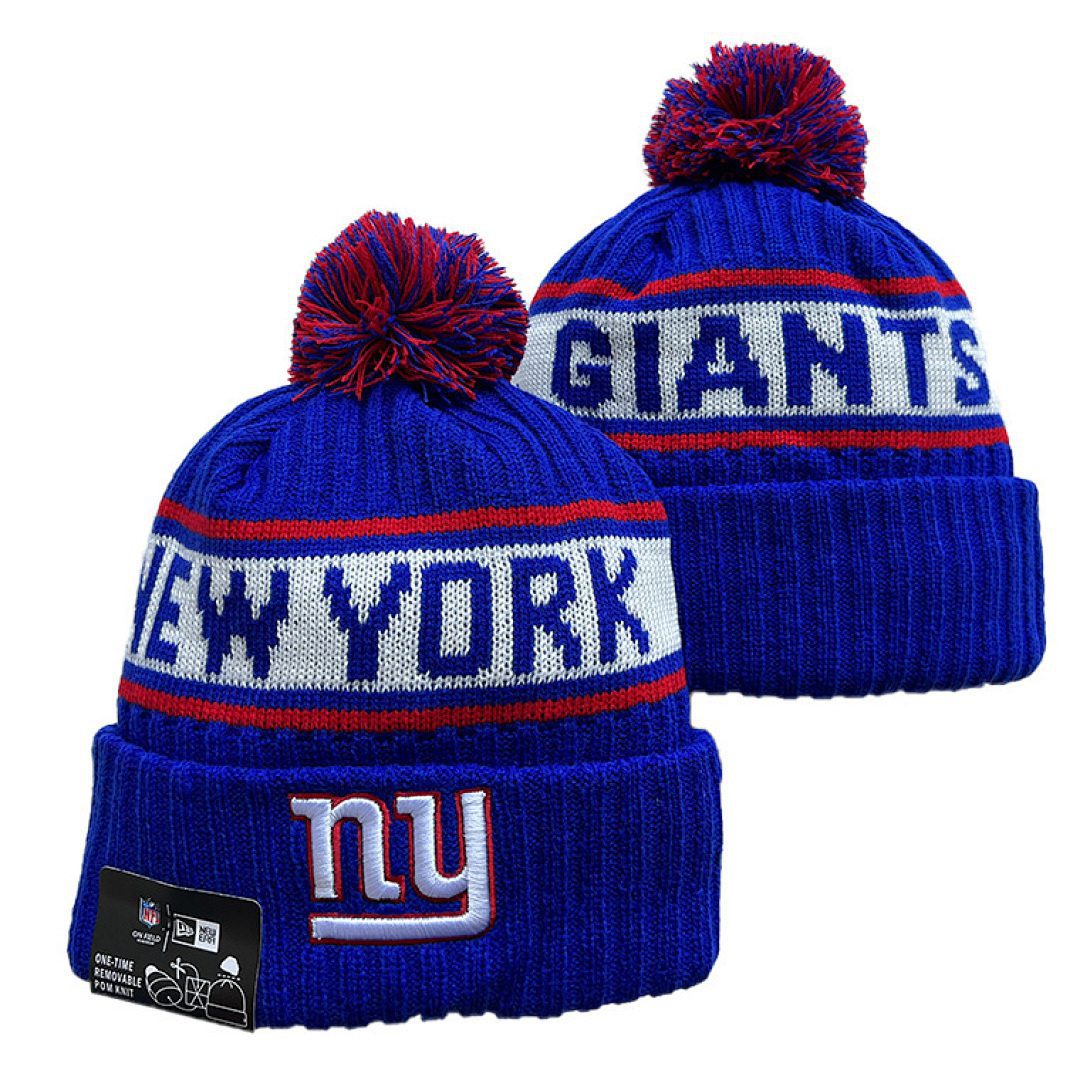 Blue/Red/Gray/White Football Beanie