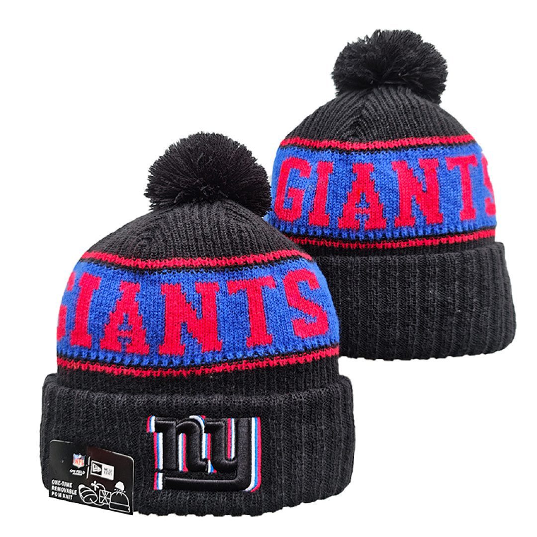Black/Blue/Red Football Beanie
