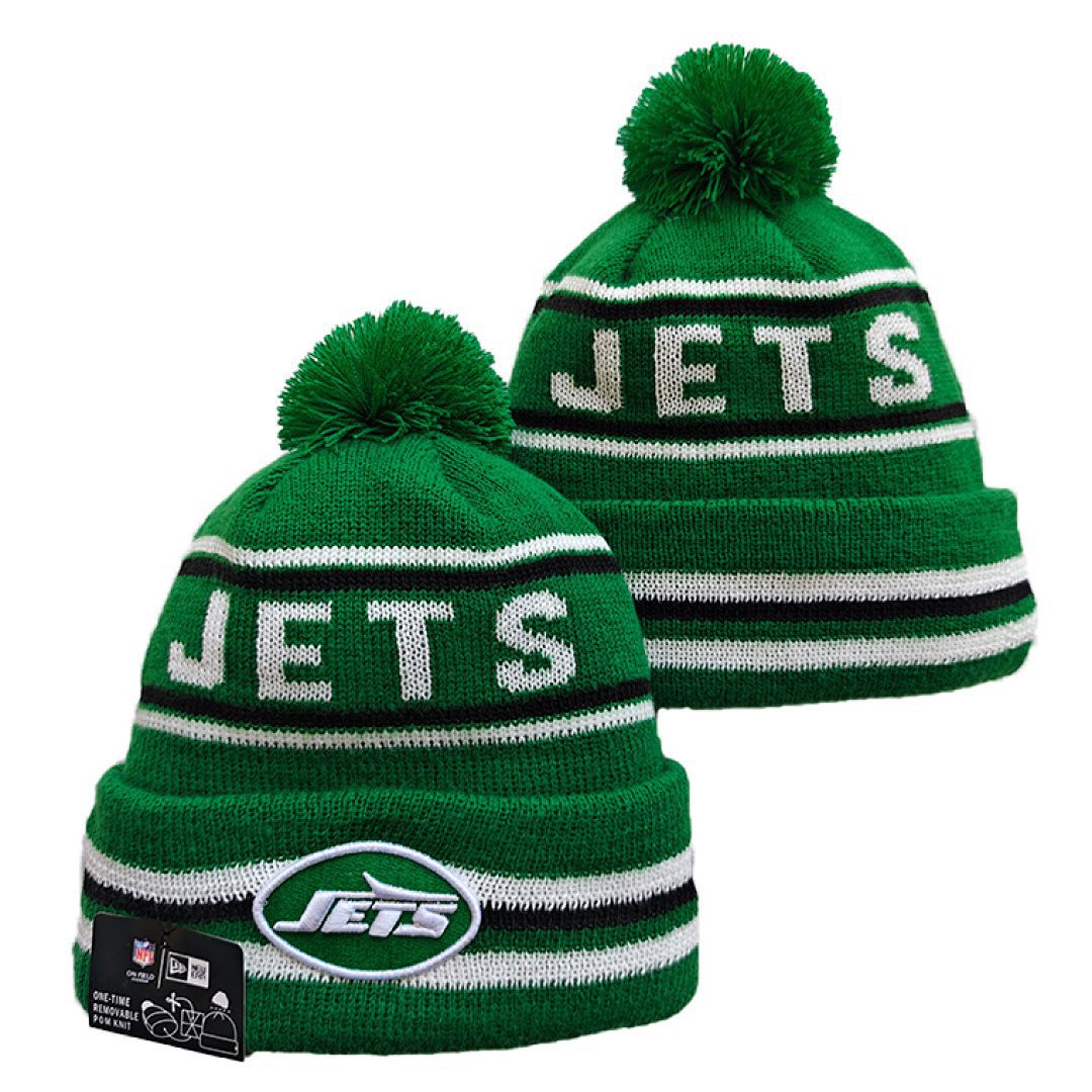 Green/Black/White Football Beanie