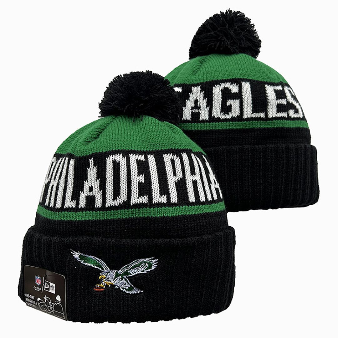 Green/Black/White Football Beanie