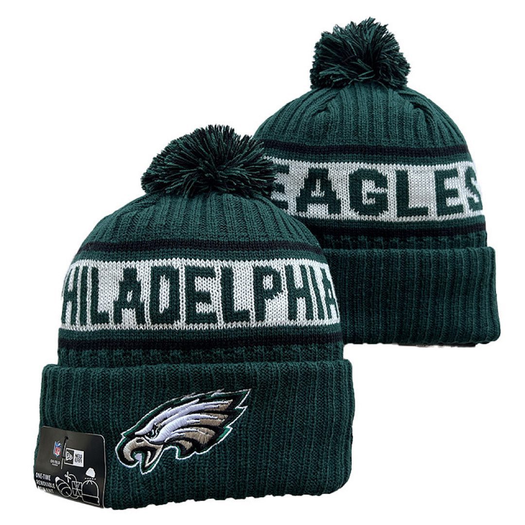 Green/White/Black Football Beanie