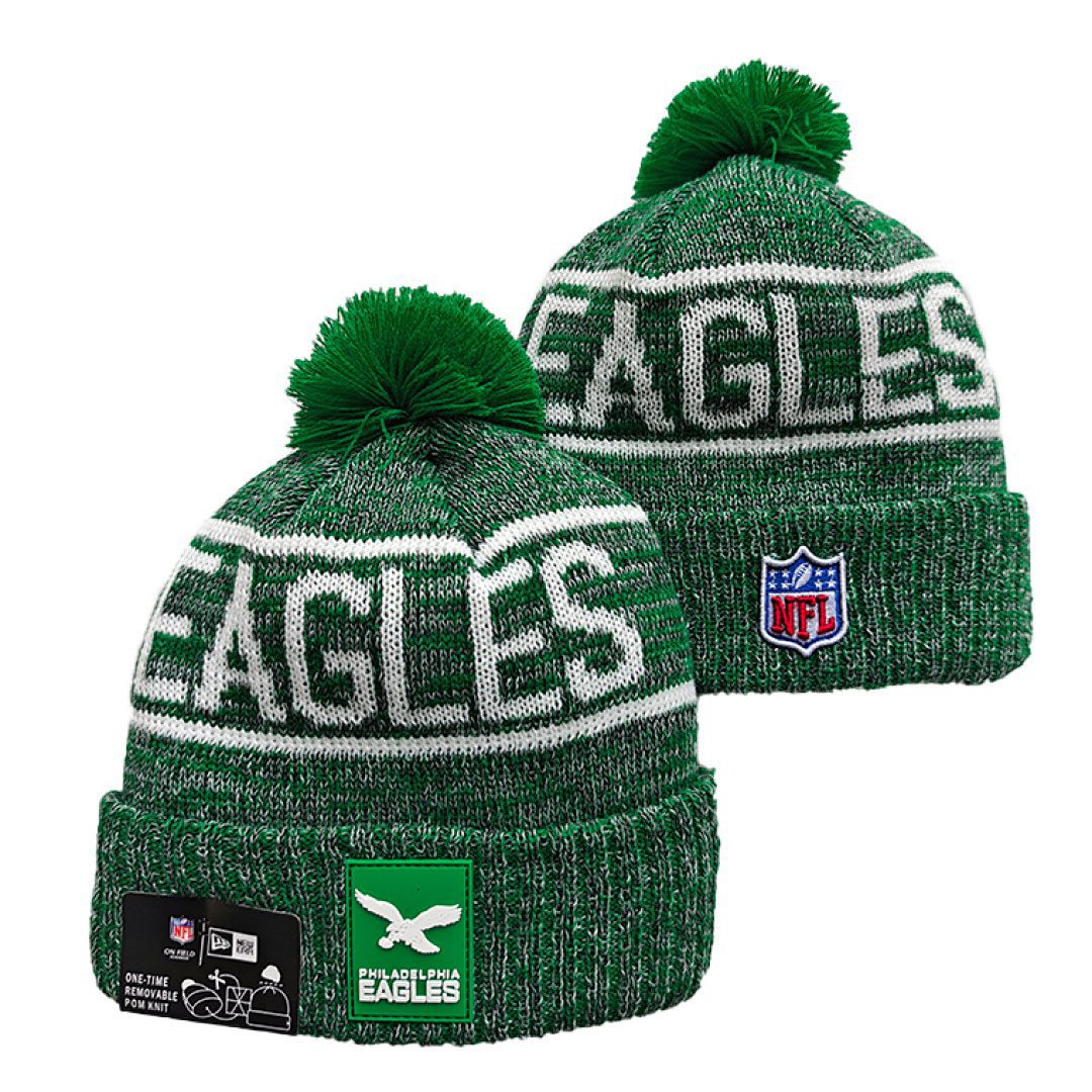 Green/Gray/White Football Beanie