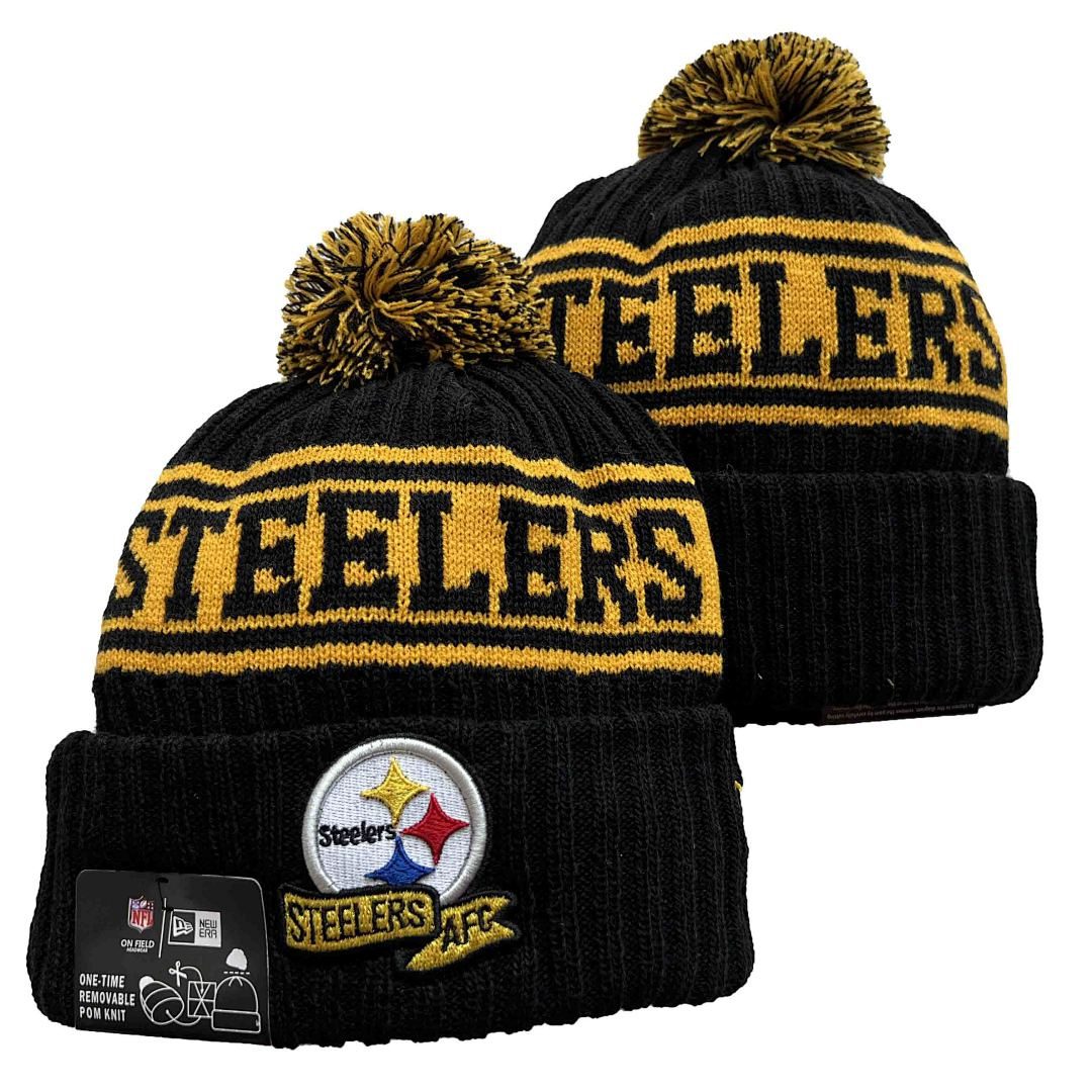 Black/Gold Football Beanie