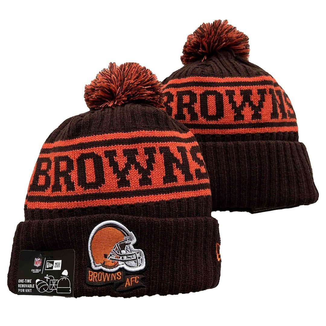 Brown/Orange Football Beanie