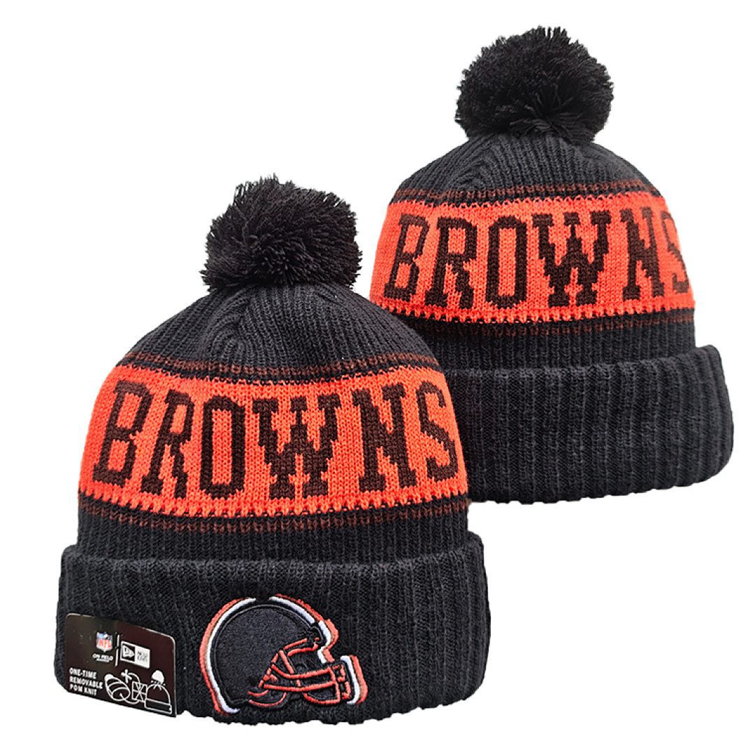 Black/Orange/Brown Football Beanie