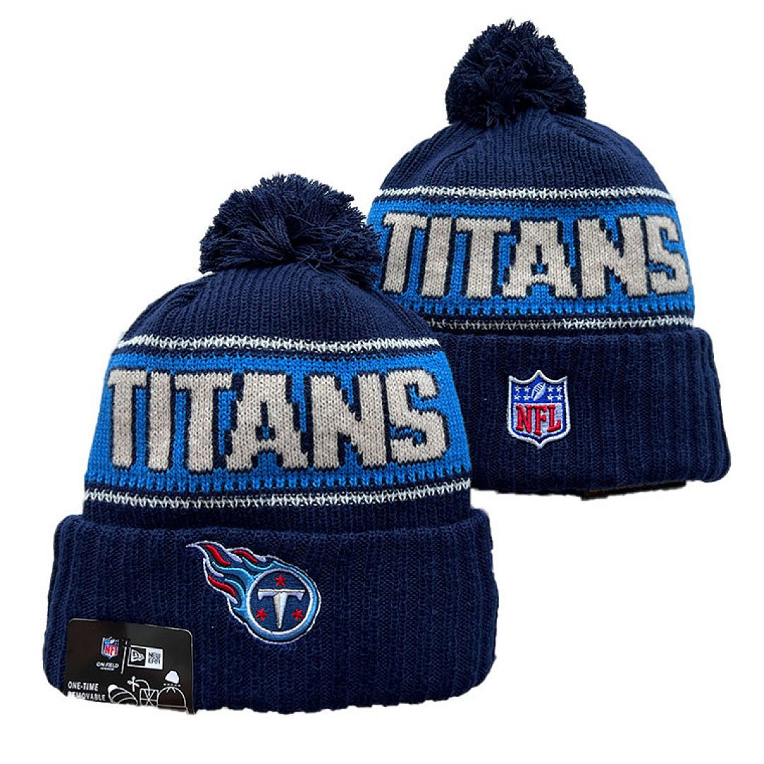 Navy/Blue/White Football Beanie