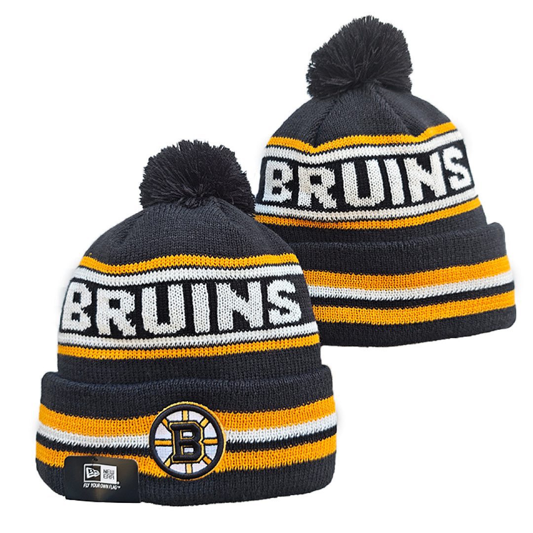 Black/Yellow/White Hockey Beanie