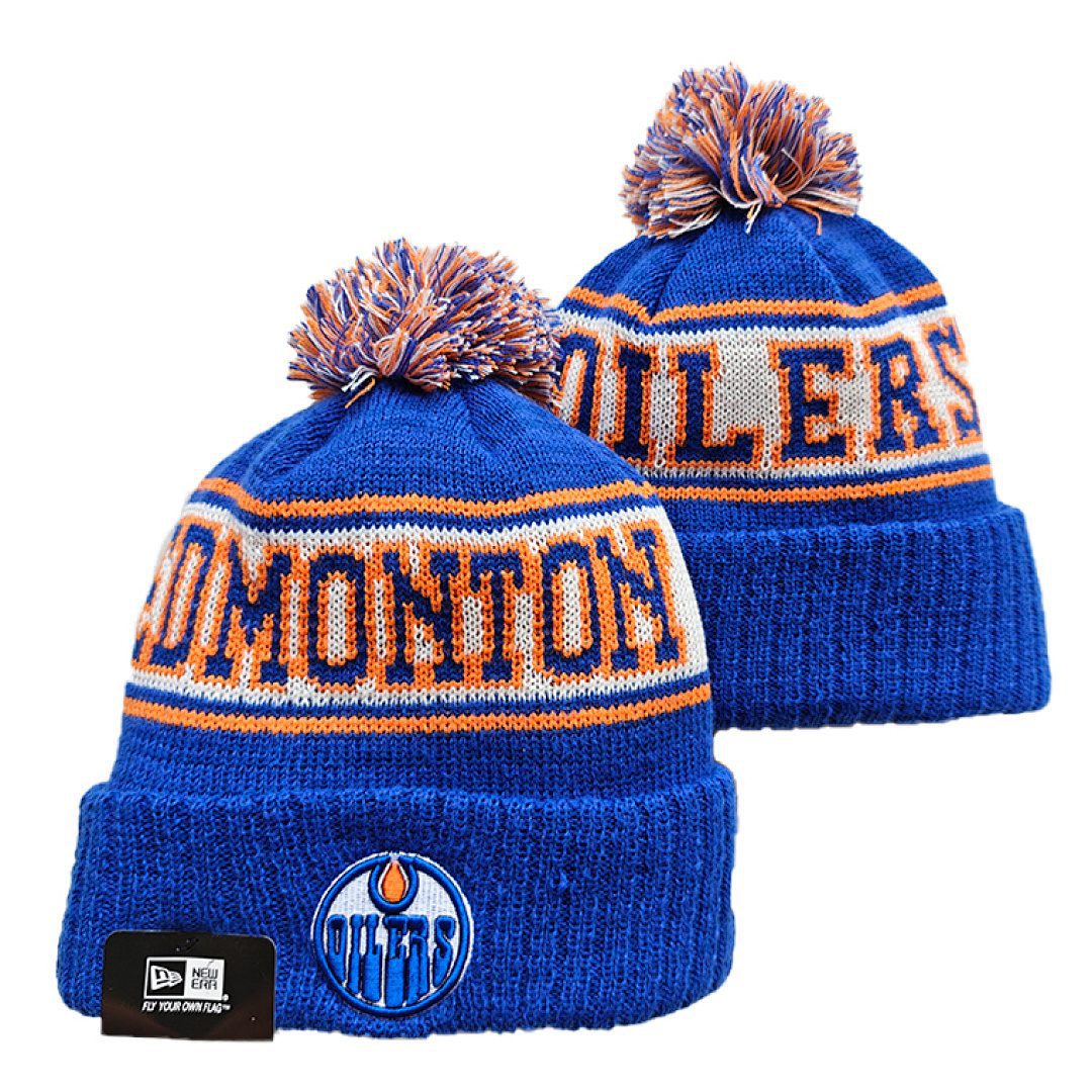 Blue/Orange/White Hockey Beanie