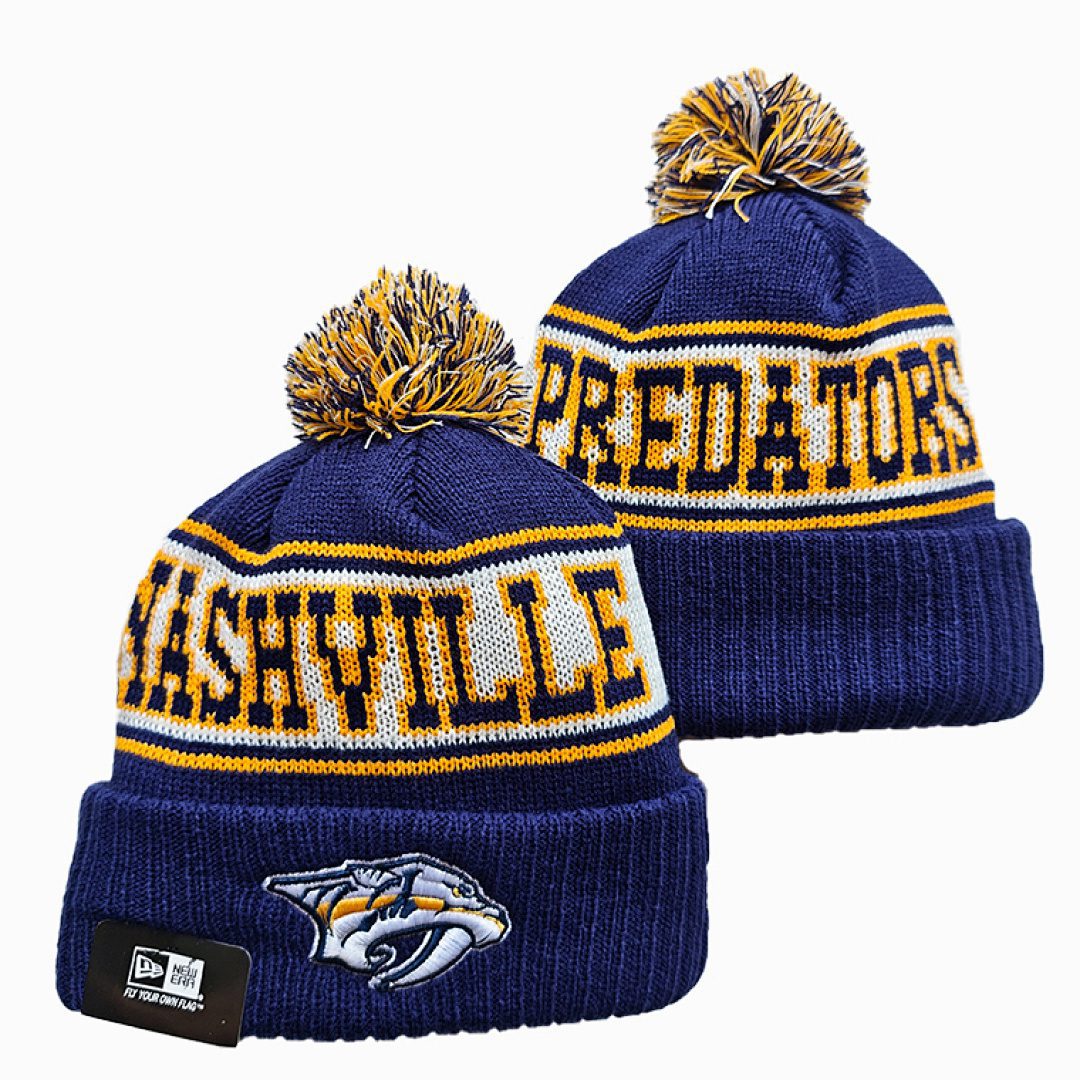 Navy/Gold/White Hockey Beanie