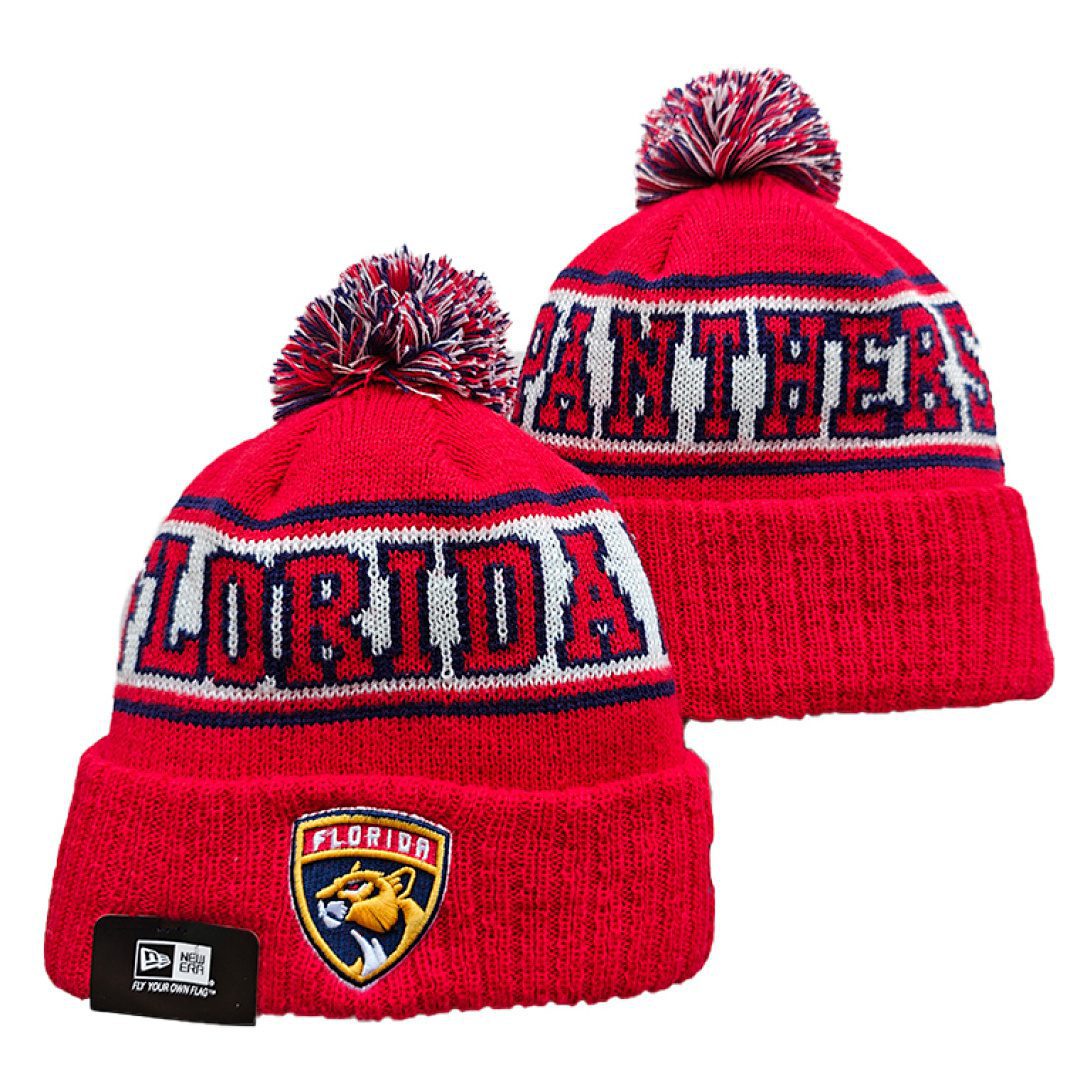 Red/Navy/White Hockey Beanie