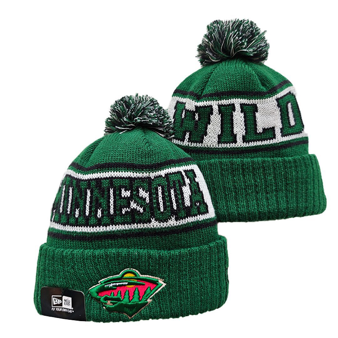 Green/Black/White Hockey Beanie