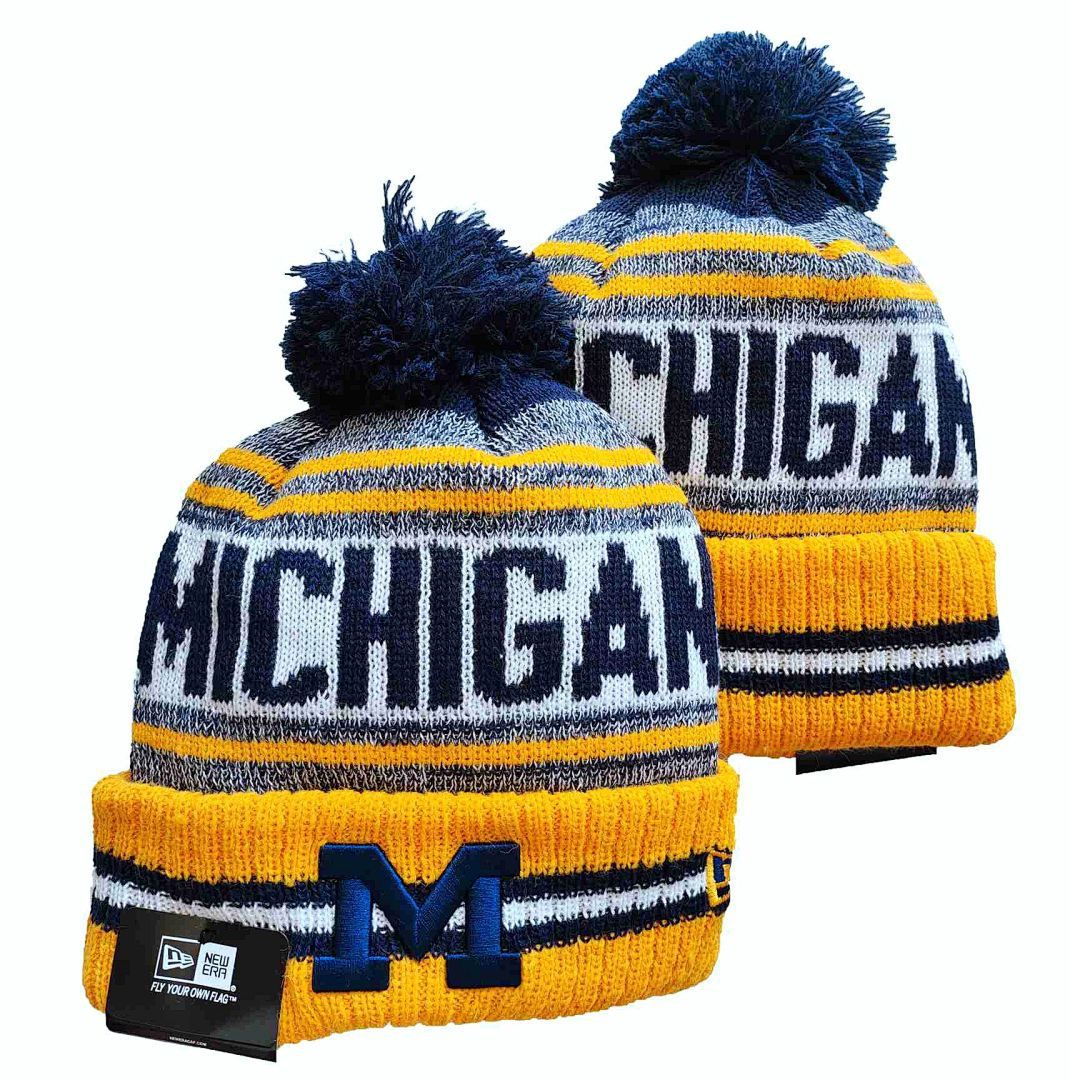Gold/Navy/White College Football Beanie