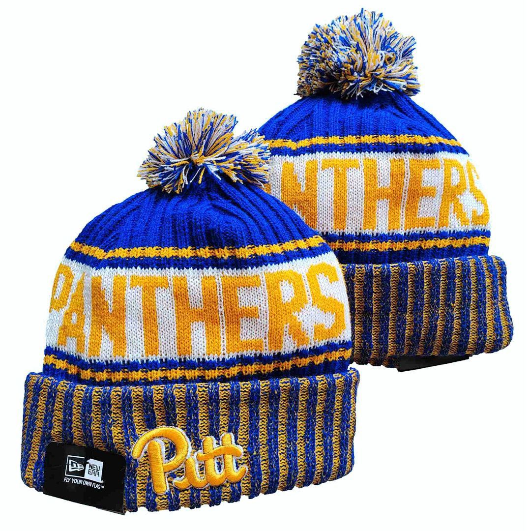 Blue/Gold/White College Football Beanie