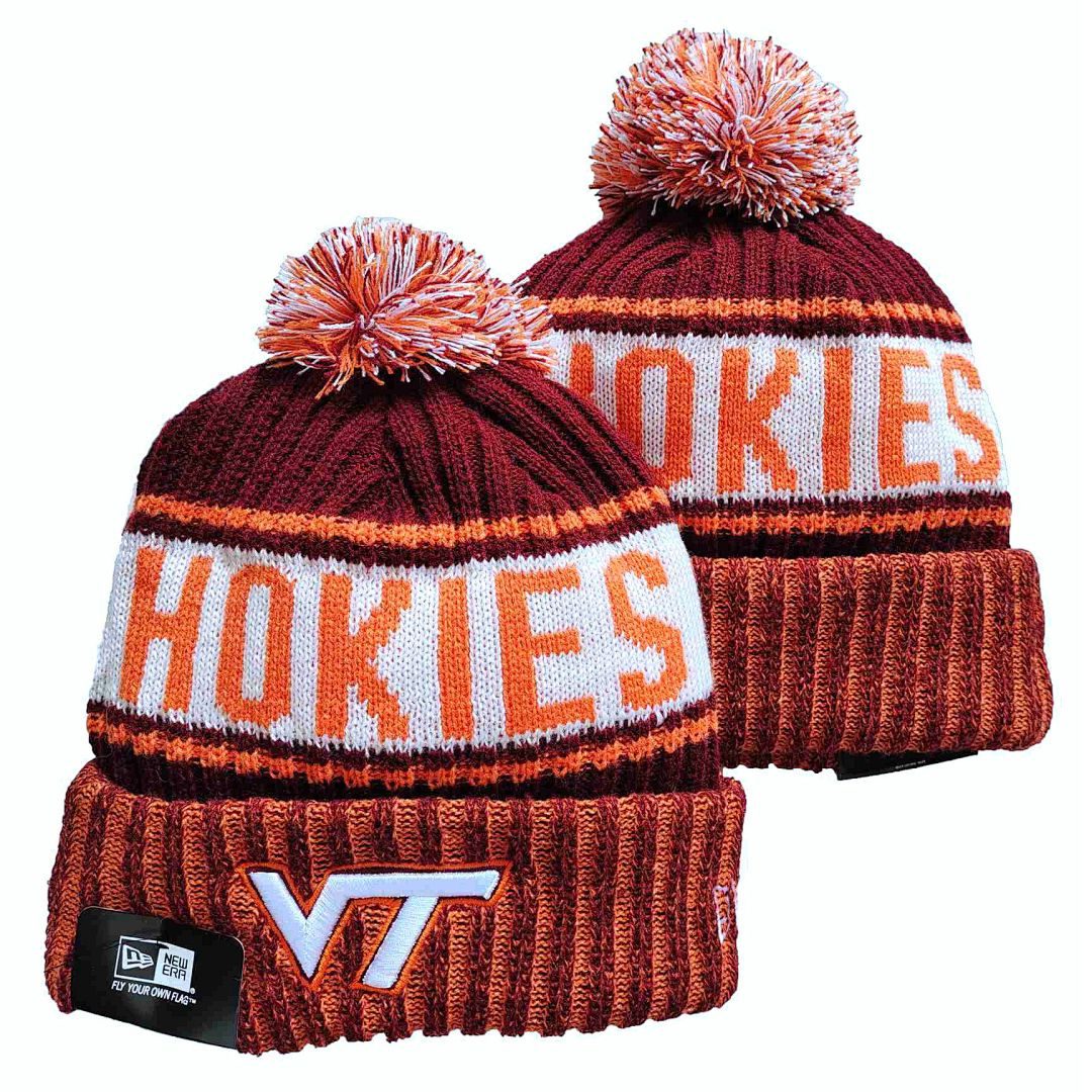 Maroon/Orange/White College Football Beanie
