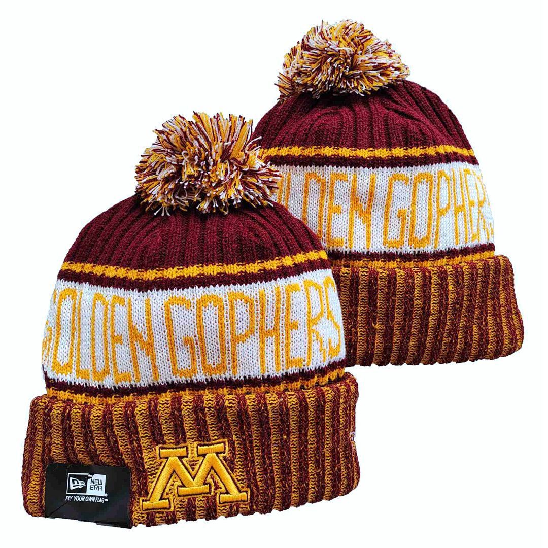 Maroon/Gold/White College Football Beanie