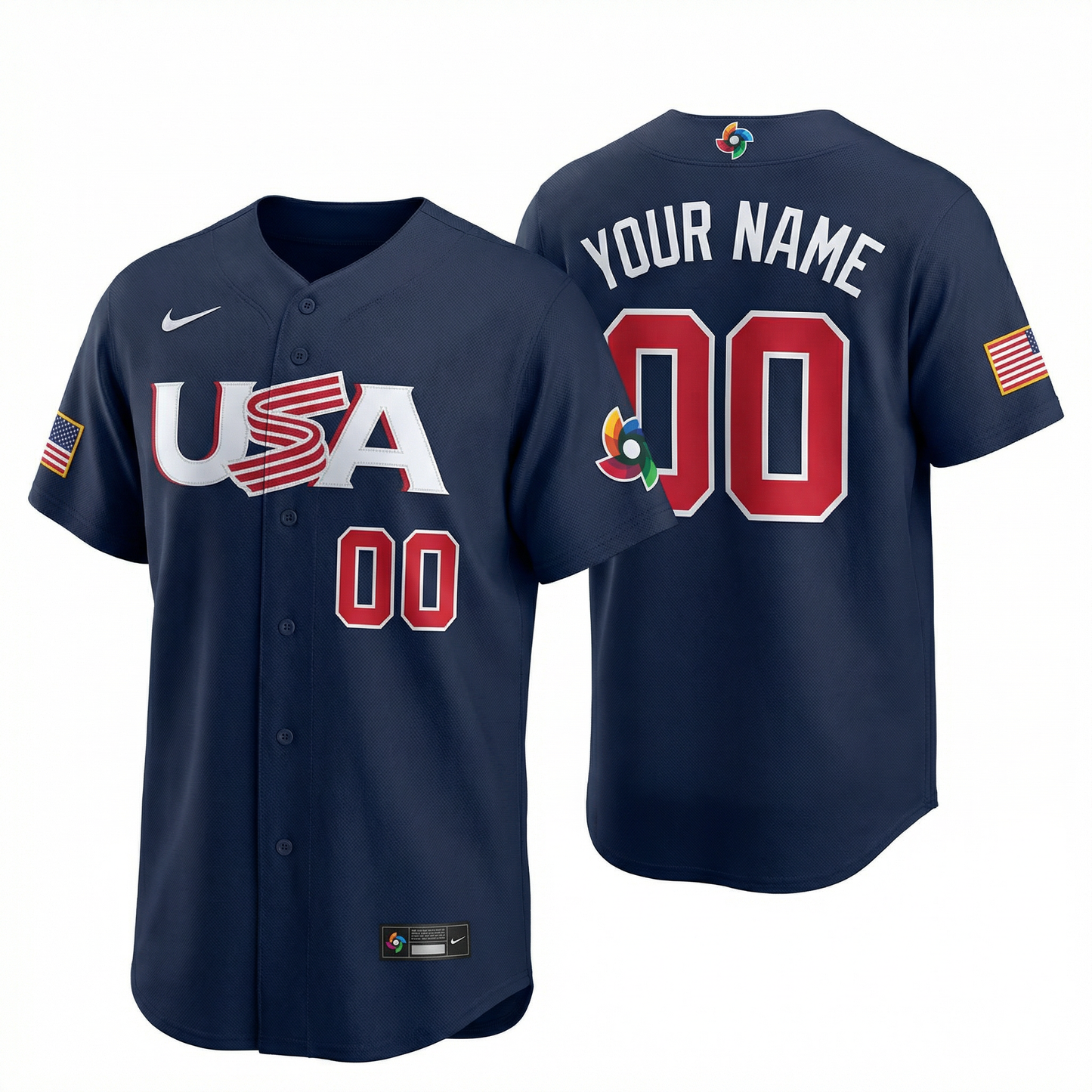 USA Custom Baseball Jersey (Ships 2-4 weeks)