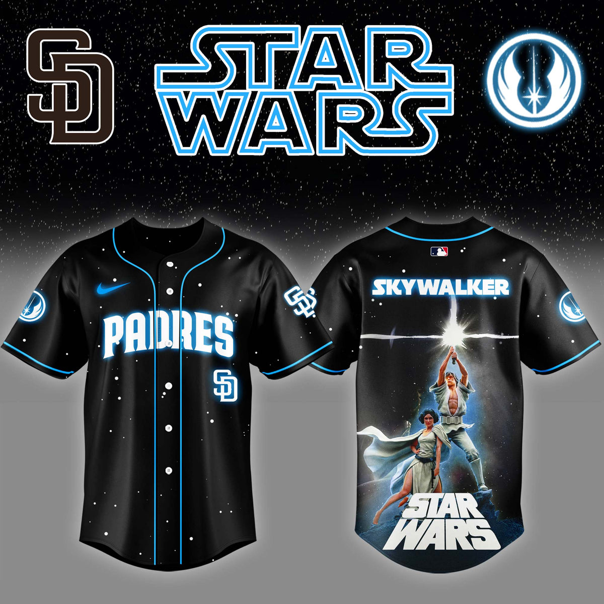 Stars Wars Luke Skywalker Game Night Baseball Jersey Editions Limited v4