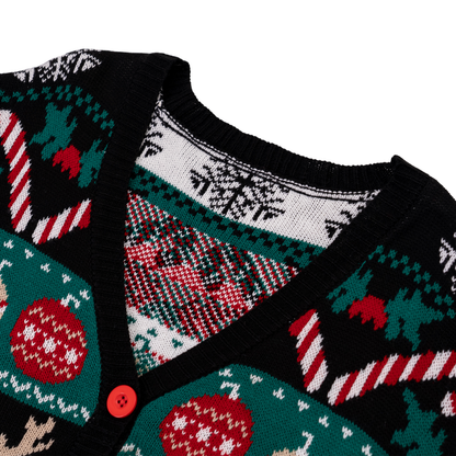 Knitted Button up Christmas Sweater