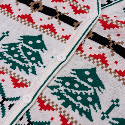Knitted Button up Christmas Sweater