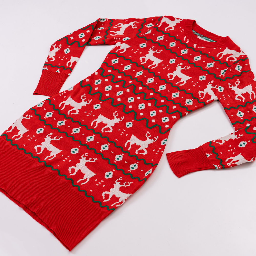 Christmas knitted short dress